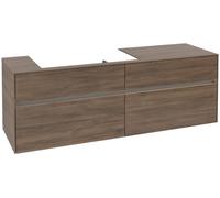 Villeroy & Boch Collaro Meuble sous-lavabo, 4 tiroirs, suspendu, vasque à gauche, avec éclairage, 1600x548x500mm, C026B0VH
