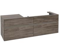Villeroy & Boch Collaro Meuble sous-lavabo, lavabo à droite, 4 tiroirs, suspendu, avec éclairage, 1600x548x500mm, C030B0RK