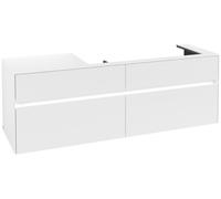 Villeroy & Boch Collaro Meuble sous-lavabo, lavabo à droite, 4 tiroirs, suspendu, avec éclairage, 1600x548x500mm, C030B0MS