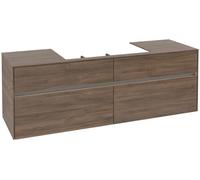 Villeroy & Boch Collaro Meuble sous-lavabo, montage mural, 4 tiroirs, lavabo au centre, avec éclairage, 1600x548x500mm, C028B0VH