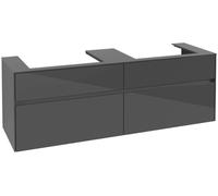 Villeroy & Boch Collaro Meuble sous-lavabo, pour 2 lavabos, 1600x548x500mm, C02400FP, Couleur: Façade/carcasse : Gris brillant, poignée : Graphite