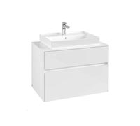 Villeroy & Boch Collaro - Meuble-vasque, 80x55x50 cm, 2 tiroirs, Glossy White C08000DH