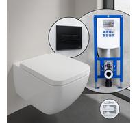 Villeroy & Boch Collaro Pack complet cuvette suspendue et bâti-support neeos,, 4626HSRW+16601BM#SET,