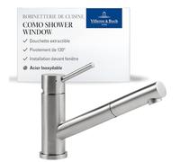 Villeroy & Boch Robinet cuisine Como Window 925800LC - 8,6 l/min, extensible, inox massif