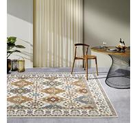 Villeroy & Boch Domenique Tapis d'intérieur et d'extérieur Oriental tissé à Plat, Design Oriental Classique, certifié Öko-Tex Résistant aux intempéries et aux UV, Balcon, terrasse, Jardin - Crème