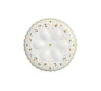 Villeroy & Boch - Easter Delight assiette à œufs, porcelaine Premium, motifs de Pâques rétro, détails dorés, assiette pour 6 œufs, décoration de Pâques