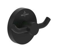 Villeroy & Boch - Crochet porte-serviettes Elements Tender double, rond 76x54x32 mm, noir mat