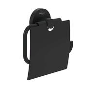 Villeroy & Boch Porte-papier toilette Elements Tender noir mat avec couvercle 134x132x38 mm