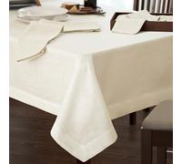 Villeroy & Boch Elrene Home Fashions La Classica Nappe en Lin, idéale pour Les Repas Formels ou Un Usage Quotidien, 177,8 x 243,8 cm, Ivoire