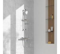 Villeroy & Boch Embrace Robinetterie de douche en applique avec mitigeur thermostatique et set de douche, TVS10801500061+TVS10801300061,