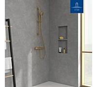 Villeroy & Boch Ensemble de douche Verve Showers TVS10900700076 3 jets, montage mural, or brossé