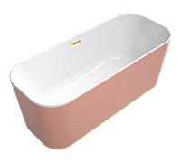 Villeroy & Boch Finion baignoire en îlot 177FIN7A3BCV201 170x70cm, anneau design, tablier Couleur à la demande, blanc , or
