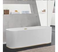 Villeroy & Boch Finion baignoire en îlot 177FIN7N300V201 170x70cm, arrivée d'eau, anneau design, blanc , or