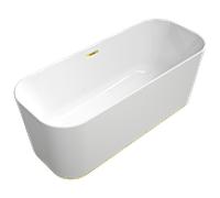 Villeroy & Boch Finion baignoire en îlot 177FIN7N300V201 170x70cm, arrivée d'eau, anneau design, blanc , or