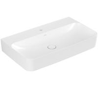 Villeroy & Boch Finion lavabo, sans trop-plein, 1 trou pour robinet, partie inférieure polie, 800x470mm, 41688LRW, Couleur: Blanc pierre CéramiquePlus