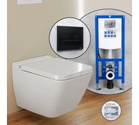 Villeroy & Boch Finion Pack complet Cuvette suspendue et bâti-support neeos,, 4664R0R1+16601BM#SET,