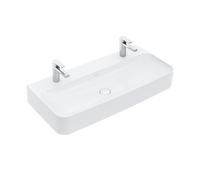 Lavabo Villeroy & Boch Finion 41681LRW 1000 x 470 x 165 mm, sans trop-plein, dessous meulé, finition Céramique Plus Blanc Pierre