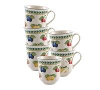 Villeroy & Boch French Garden Fleurence 1022814850 Lot de 6 tasses Jumbo en acier inoxydable avec pailles