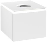 Villeroy & Boch Legato meuble sous lavabo, 1 tiroir, lavabo au centre, 450x380x500mm, éclairage LED, B565L0MS, Couleur: Blanc Mat