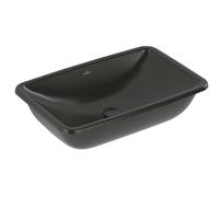 Villeroy & Boch Loop&Friends - Meuble lavabo, 68x45 cm, sans trop-plein, sans trou de robinetterie, CeramicPlus, Pure Black 4A5801R7