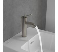 Villeroy & Boch V&B Robinet mitigeur pour bidet Loop & Friends avec vidage à tirette, nickel brossé mat Quantité:1