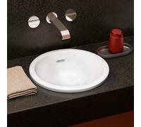 Villeroy und Boch Loop & friends 4A590001 rond, sans rangée de trous pour robinetterie, avec trop-plein, Ø 39 cm, blanc