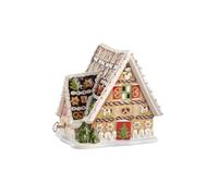 Villeroy & Boch Maison en Pain D’Épices avec Boîte À Musique Et Support pour Bougie Chauffe-Plat Christmas Toys Décoration de Noël, Porcelain, Blanc, 21 x 21 x 18.5 cm