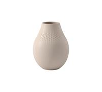 Villeroy & Boch - Manufacture Collier Sand, Vase Haut Perle, 20 cm, Porcelaine Premium, Beige