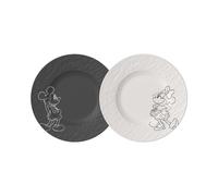 Villeroy & Boch Manufacture Mickey Mouse Assiette à petit-déjeuner / dessert, 2 x 21,7 cm