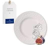 Villeroy & Boch Manufacture Rock blanc - Mickey Mouse - assiette à dessert, blanc, résistant au lave-vaisselle/micro-ondes, look ardoise avec décor Disney Mickey Mouse à la craie