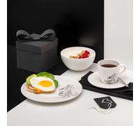 Villeroy & Boch Manufacture Rock Blanc Mickey Mouse soucoupe pour tasse à café, 15,4 cm