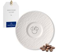 Villeroy & Boch Manufacture Rock blanc - Mickey Mouse - sous-tasse à café, blanc, résistant au lave-vaisselle/micro-ondes, look ardoise avec décor Disney Mickey Mouse à la craie