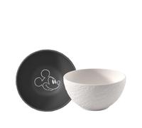 Villeroy & Boch – Bol à céréales Manufacture Rock Mickey Mouse 2 pièces, noir/blanc, look ardoise