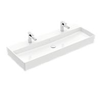 Villeroy & Boch Meuble double vasque Memento 2.0 120x47 cm, 2 trous, sans trop-plein, blanc alpin