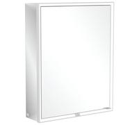 Villeroy & Boch My View Now armoire de toilette apparente, 1 porte, charnières à gauche, avec éclairage, avec interrupteur marche/arrêt, compatible Smart Home, 600x750x168mm, A4576L00