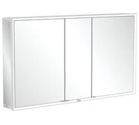 Villeroy & Boch My View Now armoire de toilette apparente, 3 portes, avec éclairage, avec interrupteur marche/arrêt, compatible Smart Home, 1300x750x168mm, A4571300