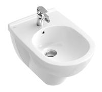 Villeroy & Boch O.novo - Bidet suspendu 360 x 560 mm, avec un trou pour robinetterie, CeramicPlus, blanc alpin 546000R1