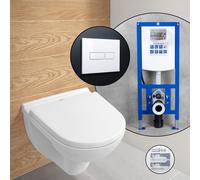 Villeroy & Boch O.novo Compact Pack complet cuvette suspendue et bâti-support neeos,, 5688HRR1+16601WH#SET,