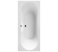 Villeroy und Boch Oberon 2.0 baignoire rectangulaire UBQ180OBR2DV-RW 180 x 80 cm, écoulement central, blanc pierre