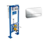 Villeroy & Boch Pack Bâti-support autoportant avec plaque de commande 3/6L ViConnect - Chromé