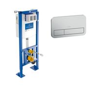 Villeroy & Boch Pack Bâti-support autoportant ViConnect + Plaque dechromée mat