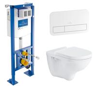 Villeroy & Boch Pack Bâti-support autoportant ViConnect + Plaque deblanche + Cuvette suspendue O.Novo