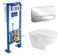 Villeroy & Boch Pack Bâti-support autoportant ViConnect + Plaque dechromée + Cuvette suspendue O.Novo