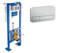 Villeroy & Boch Pack Bâti-support autoportant ViConnect + Plaque dechromée mat