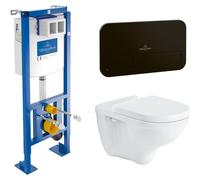 Villeroy & Boch Pack Bâti-support autoportant ViConnect + Plaque denoir mat + Cuvette suspendue O.Novo