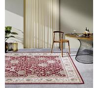 Villeroy & Boch Pierre Tapis d'intérieur et d'extérieur Oriental tissé à Plat, Design Oriental Classique, certifié Oeko-Tex, résistant aux intempéries et aux UV, pour Balcon, terrasse, Jardin, Rouge