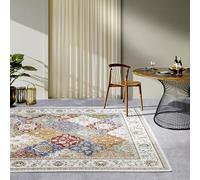 Villeroy & Boch Pierre Tapis d'intérieur et d'extérieur Oriental tissé à Plat, Design Oriental Classique, certifié Oeko-Tex, résistant aux intempéries et aux UV, pour Balcon, terrasse, Jardin, crème,