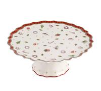 Villeroy & Boch – Plat à gâteau sur pied Toy's Delight – 21 cm – Porcelaine Premium Blanc/Rouge