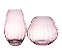 Villeroy & Boch Rose Garden Home Lot de 2 vases, longs (20 cm) et vase bombé (17 cm), décoration et accessoires de maison, vases de table en cristal rose