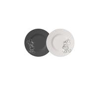 VILLEROY & BOCH Set de 2 assiettes à dessert/petit-déjeuner 21,7cm MANUFACTURE -MICKEY MOUSE Noir/Blanc noir